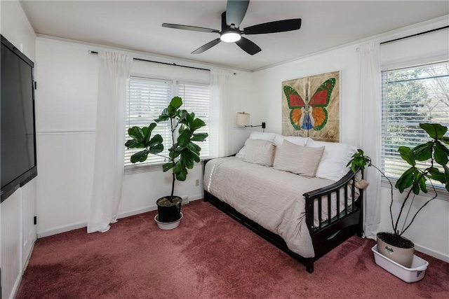115 Pine Forest Dr, Easley, SC 29642 - carpeted bedroom featuring multiple windows, baseboards, and ceiling fan