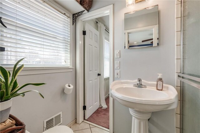 115 Pine Forest Dr, Easley, SC 29642 - bathroom with tile patterned floors, visible vents, toilet, and a sink