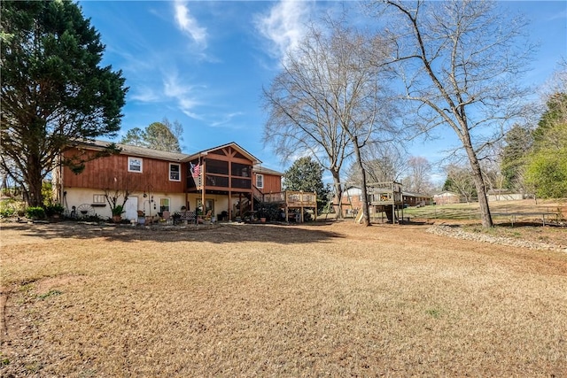 115 Pine Forest Dr, Easley, SC 29642 - view of yard featuring stairway and a deck