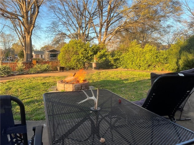 125 Victorian Dr, Anderson, SC 29625 - deck featuring a lawn and an outdoor fire pit