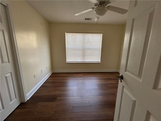 621 Lookover Dr, Anderson, SC 29621 - empty room featuring dark wood-type flooring and ceiling fan