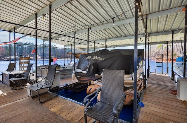 dock area featuring boat lift