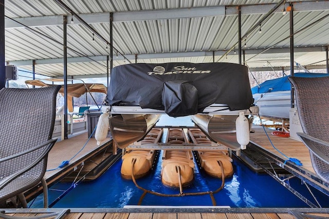 exterior space featuring boat lift