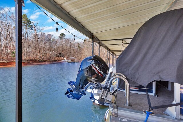 390 Lake Place Dr, Lavonia, GA 30553 - dock area with a water view and boat lift