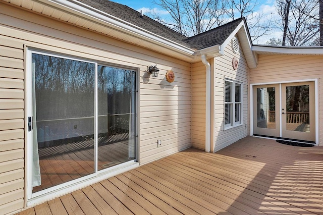 deck with french doors