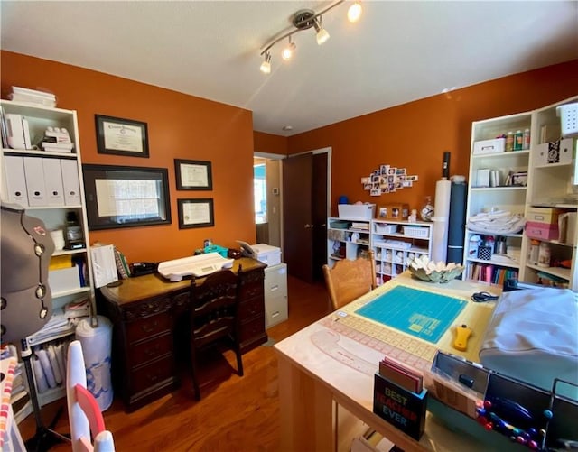 office with wood finished floors