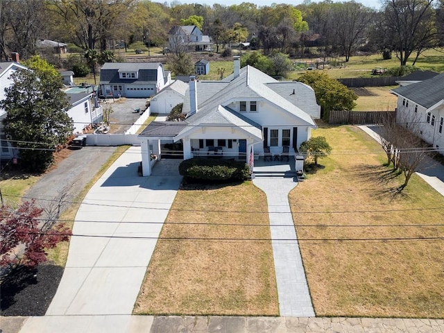 bird's eye view with a residential view