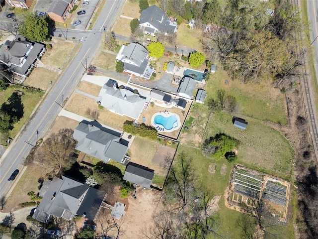 aerial view with a residential view