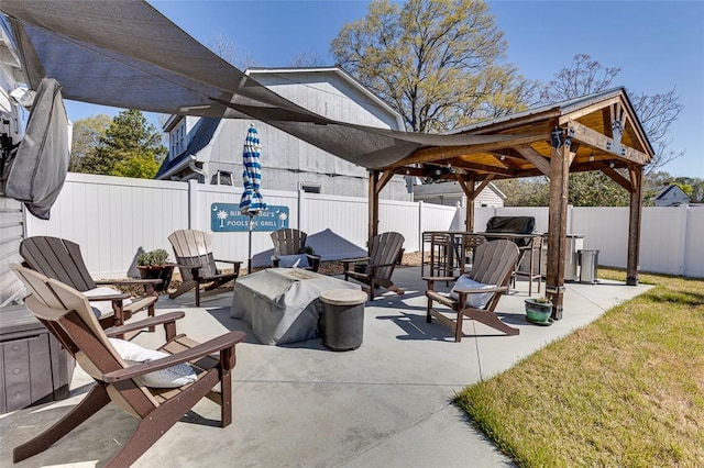 view of patio / terrace with a fenced backyard