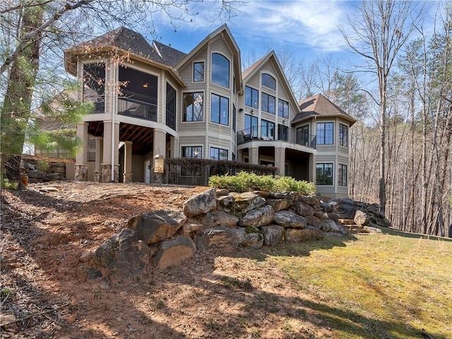 105 Green Cove Way, Six Mile, SC 29682 - back of property with a sunroom and roof with shingles