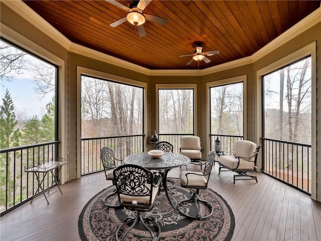105 Green Cove Way, Six Mile, SC 29682 - sunroom featuring ceiling fan