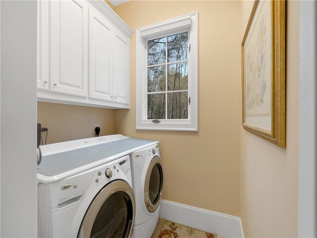 105 Green Cove Way, Six Mile, SC 29682 - laundry room featuring independent washer and dryer, cabinet space, and baseboards