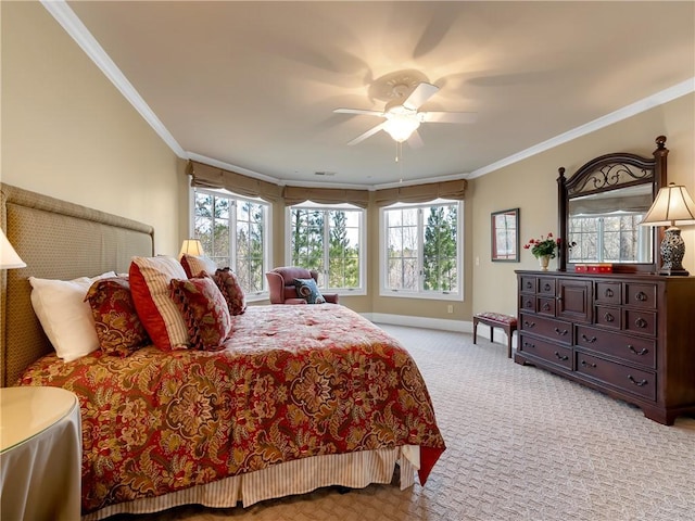 105 Green Cove Way, Six Mile, SC 29682 - bedroom featuring light carpet, multiple windows, baseboards, and ornamental molding