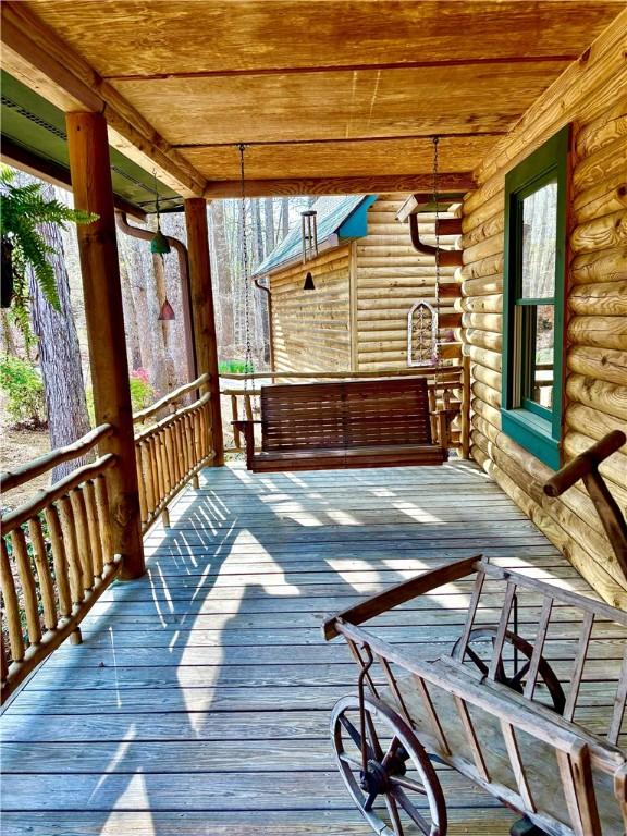 191 Crystal Ln, Townville, SC 29689 - wooden deck with a porch