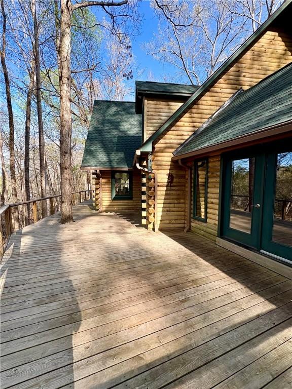 191 Crystal Ln, Townville, SC 29689 - wooden deck featuring french doors