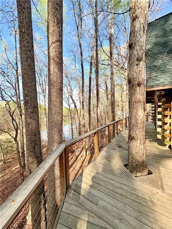 191 Crystal Ln, Townville, SC 29689 - view of wooden terrace