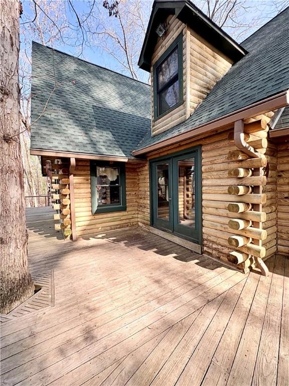 191 Crystal Ln, Townville, SC 29689 - wooden deck featuring french doors