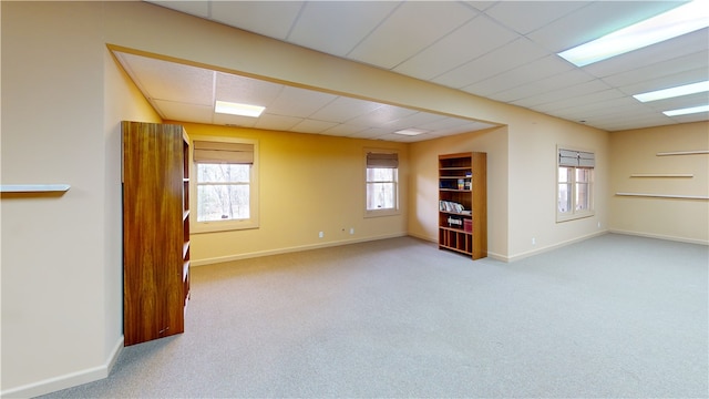 191 Crystal Ln, Townville, SC 29689 - carpeted empty room featuring baseboards and a paneled ceiling
