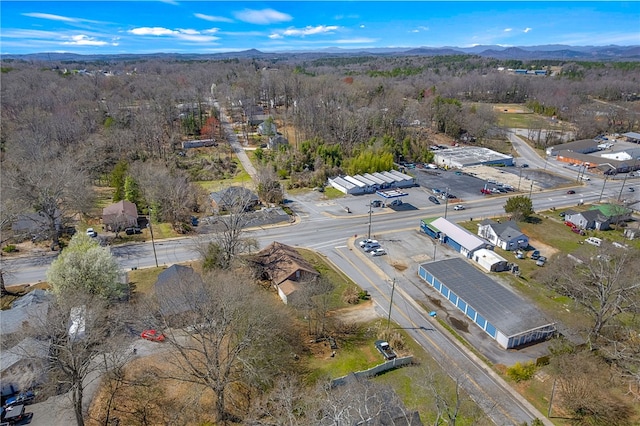268 Ann St, Pickens, SC 29671 - aerial overview of property's location with a forest and a mountainous background