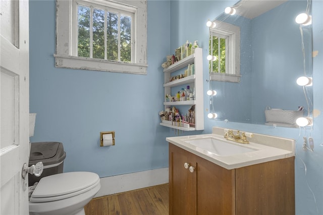 268 Ann St, Pickens, SC 29671 - bathroom featuring vanity, plenty of natural light, and wood finished floors