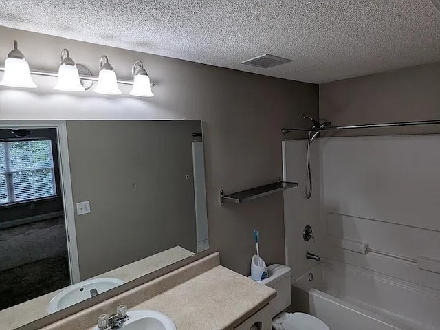 235 Lookover Dr, Anderson, SC 29621 - full bathroom with a textured ceiling, vanity, and shower / bathtub combination