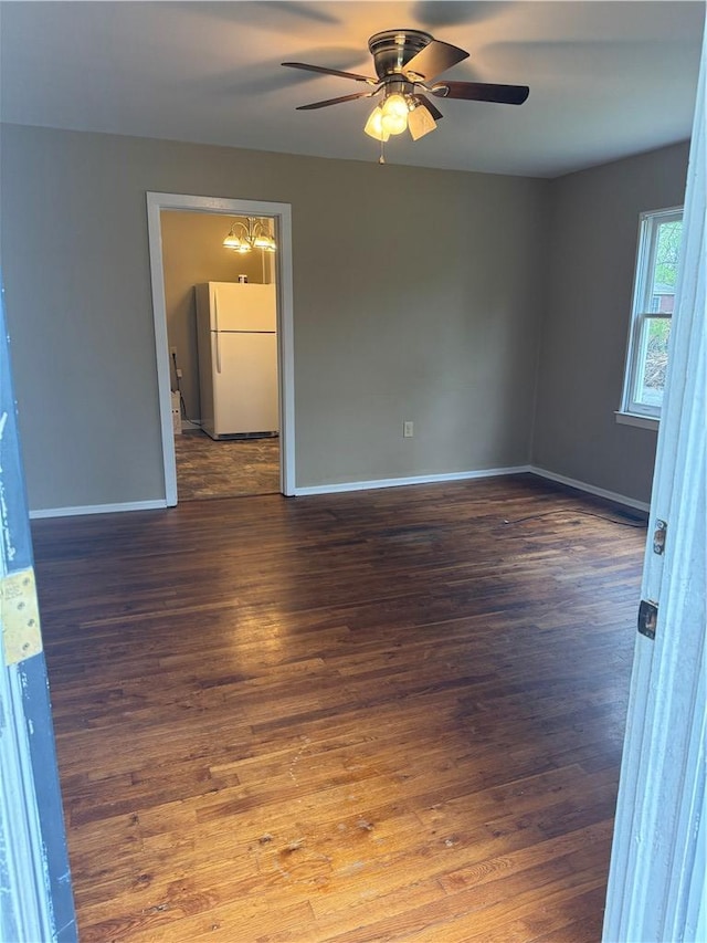 405 Casey St, Anderson, SC 29624 - unfurnished room featuring wood finished floors, baseboards, and a ceiling fan