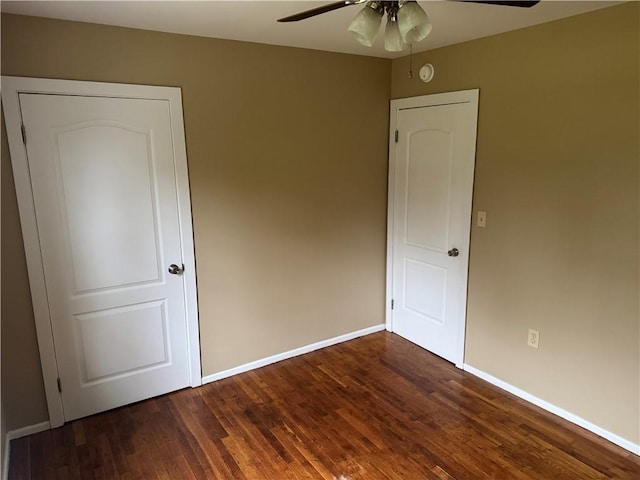 405 Casey St, Anderson, SC 29624 - unfurnished bedroom with ceiling fan, baseboards, and wood finished floors