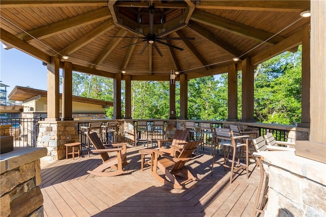 deck with a gazebo