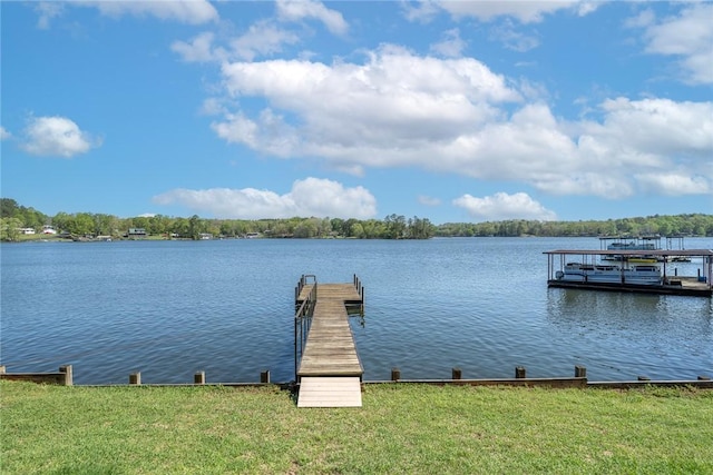 417 Mcgill Cir, Iva, SC 29655 - dock area with a water view and a lawn
