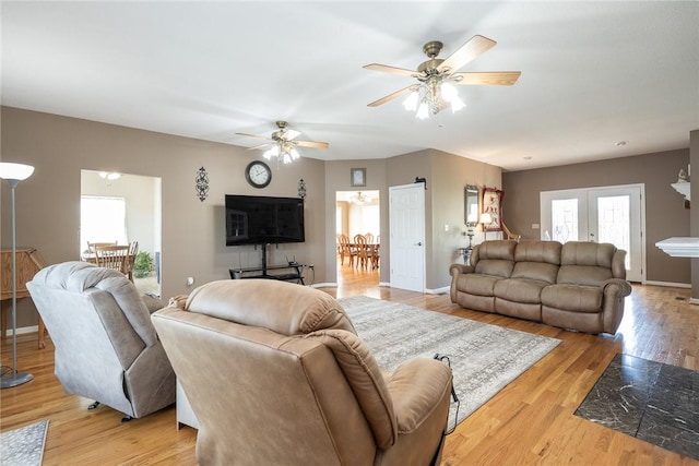 417 Mcgill Cir, Iva, SC 29655 - living area with light wood-type flooring and ceiling fan