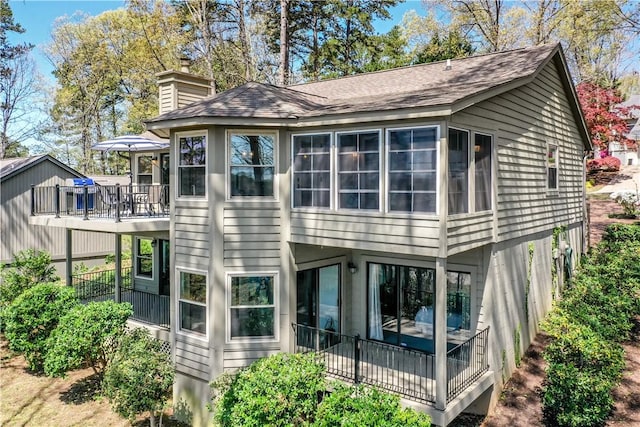 19 Spy Glass Ln, Salem, SC 29676 - rear view of property featuring roof with shingles and a chimney