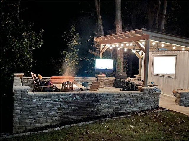 15009 Beacon Ridge Dr, Seneca, SC 29678 - patio at twilight featuring a pergola