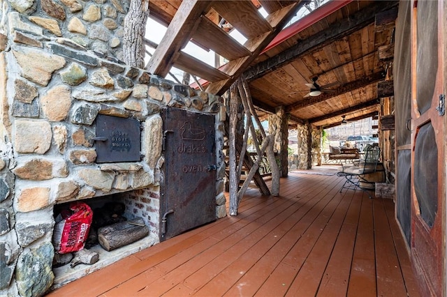 124-130 S Port Bass Dr, Fair Play, SC 29643 - wooden terrace with a ceiling fan
