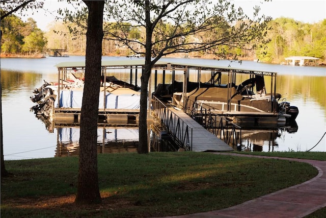 1226 Bowersville Hwy, Hartwell, GA 30643 - view of dock with a water view, a yard, and boat lift