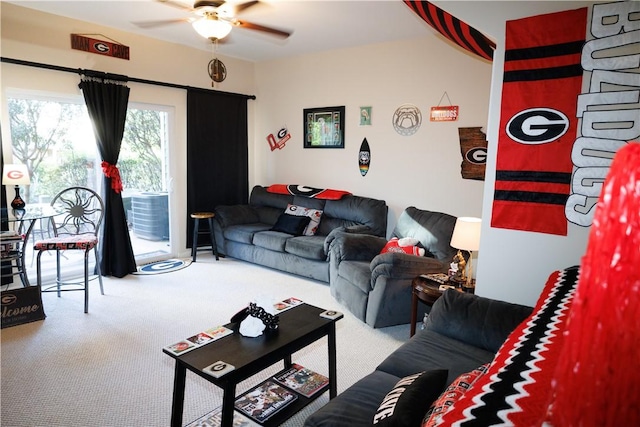 1226 Bowersville Hwy, Hartwell, GA 30643 - living room with ceiling fan and carpet floors