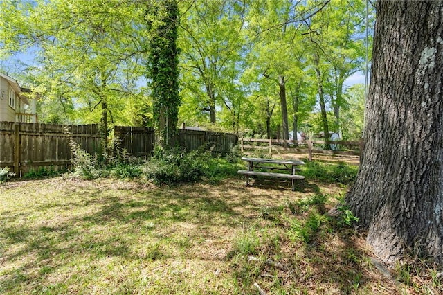 view of yard with fence