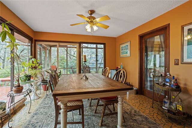 3 Windward Ct, Salem, SC 29676 - dining room with ceiling fan and a textured ceiling