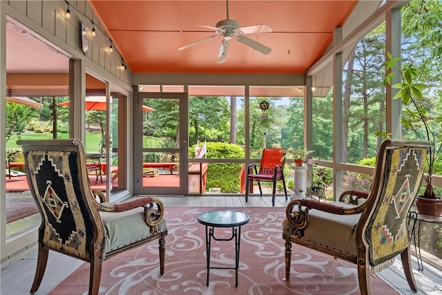 3 Windward Ct, Salem, SC 29676 - sunroom featuring ceiling fan and lofted ceiling