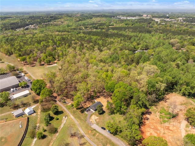bird's eye view with a forest view
