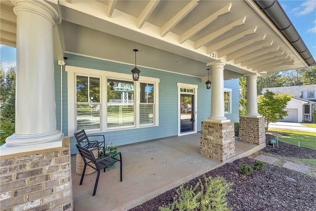 view of patio / terrace with a porch