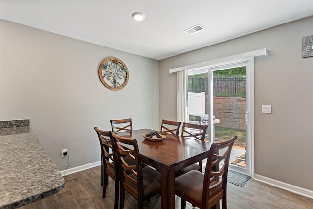 407 Oakmont Valley Trl, Seneca, SC 29678 - dining space featuring visible vents, baseboards, and dark wood-style floors