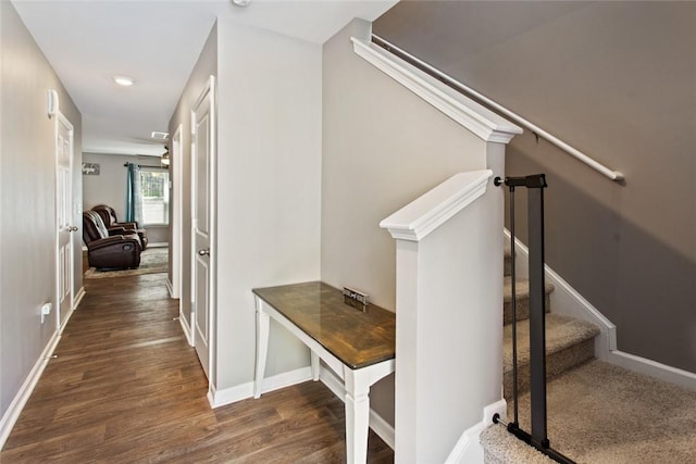 407 Oakmont Valley Trl, Seneca, SC 29678 - staircase with wood finished floors and baseboards