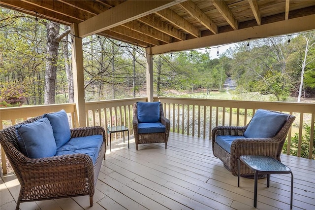 204 Harbor Cove Dr, Salem, SC 29676 - wooden terrace with outdoor lounge area