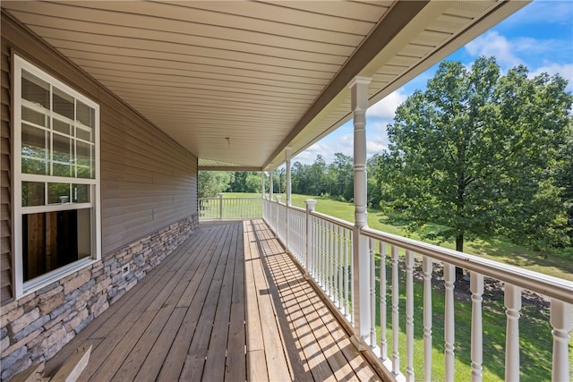 deck with a porch