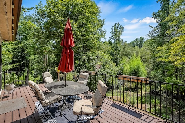 14029 Azalea Dr, Seneca, SC 29678 - wooden deck featuring outdoor dining area