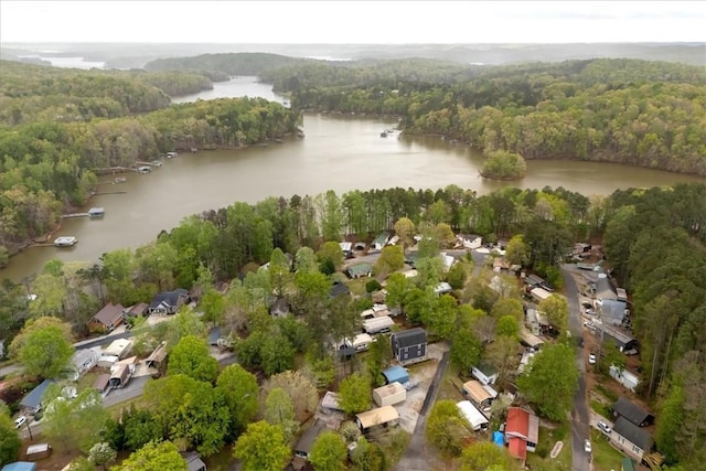 215 Newbury Cir, Westminster, SC 29693 - aerial perspective of suburban area with a forest and a large body of water