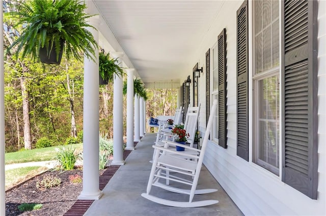 view of patio / terrace featuring covered porch
