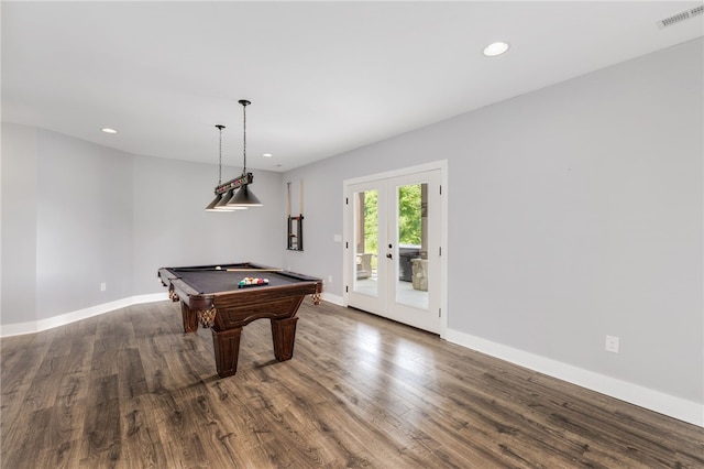 217 Jackson Rd, Iva, SC 29655 - playroom featuring french doors, wood finished floors, visible vents, and recessed lighting