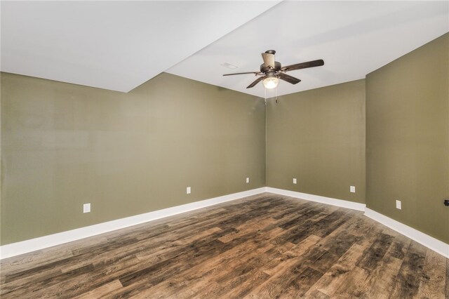 217 Jackson Rd, Iva, SC 29655 - empty room featuring baseboards, dark wood-type flooring, and ceiling fan