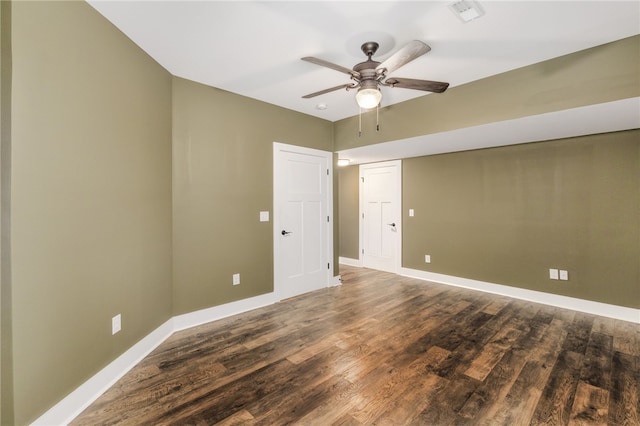 217 Jackson Rd, Iva, SC 29655 - empty room featuring baseboards, wood finished floors, visible vents, and ceiling fan